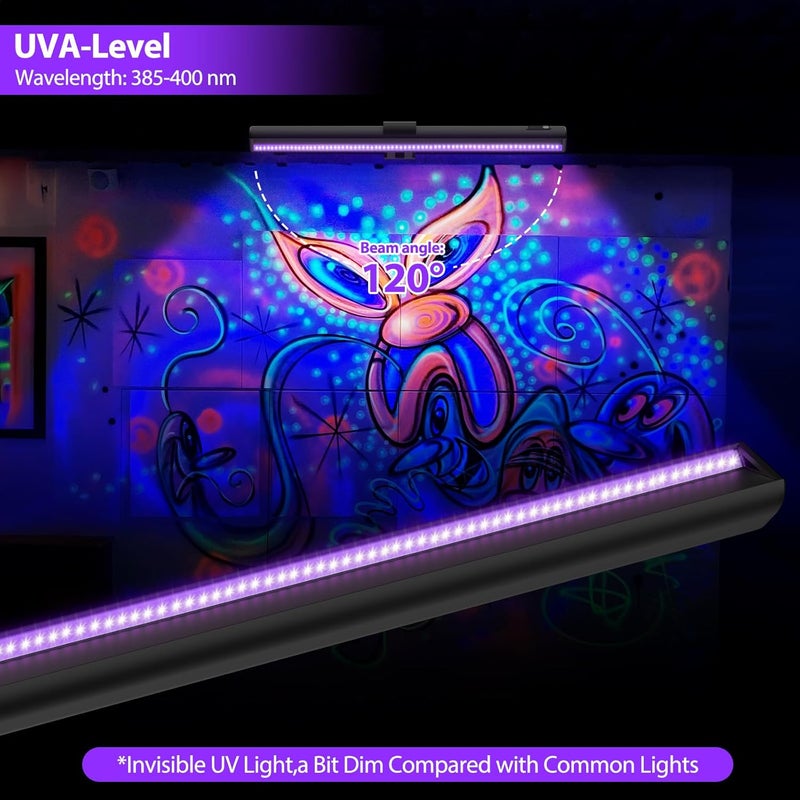 Onforu Black Light for Blacklight Tapestry,15'' Rechargeable Blacklight Picture Light with Remote, 4000mAh Black Light Bar for Fluorescent Poster, Glow in The Dark Party, Bedroom Decor, Party, 2 Pack - Image 5